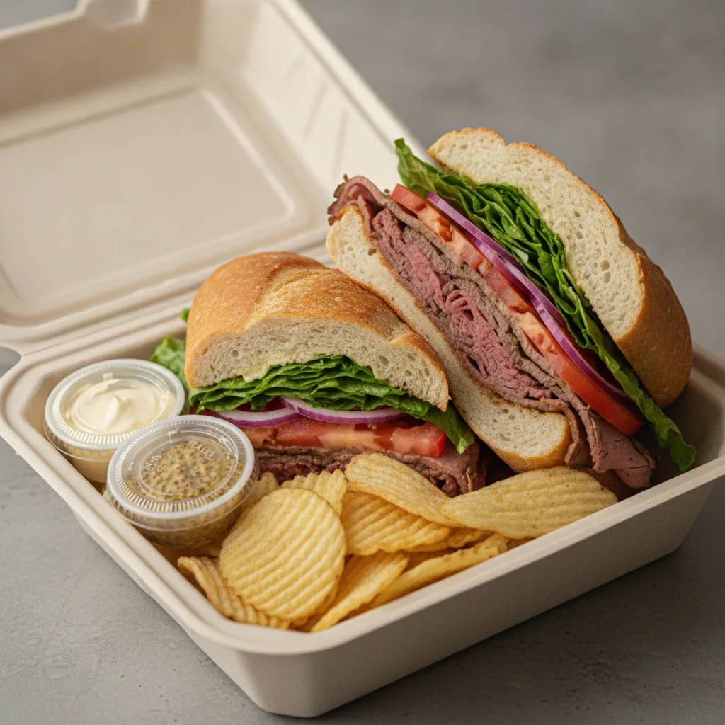 Standard Lieutenant Box Lunch - Roast Beef, Gluten Free Bread and Chips