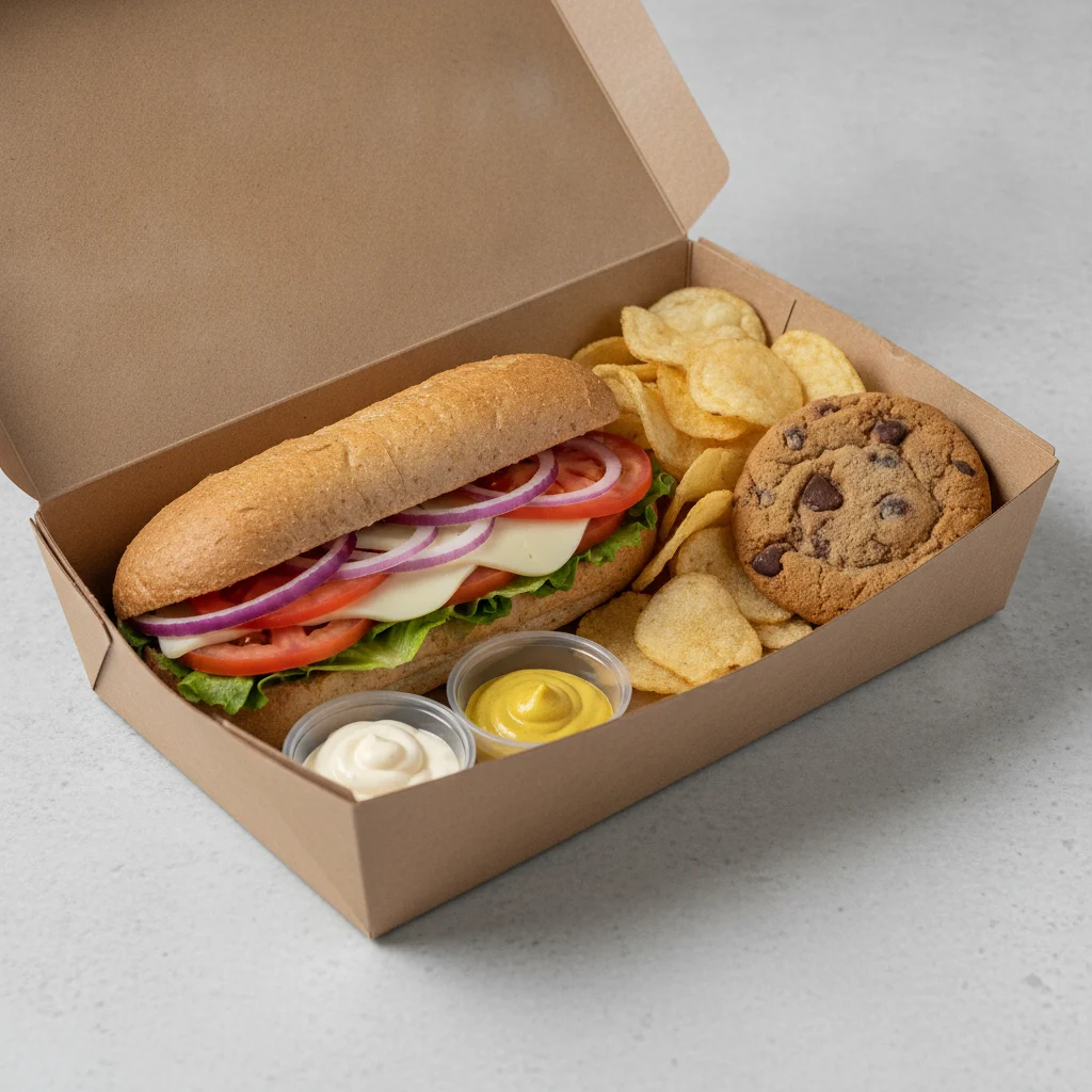 Standard Lieutenant Box Lunch - Veggie with Wheat Bread, Chips and Assorted Cookie
