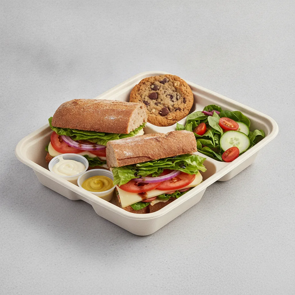 Standard Lieutenant Box Lunch - Veggie with Wheat Bread, Side Salad and Assorted Cookie