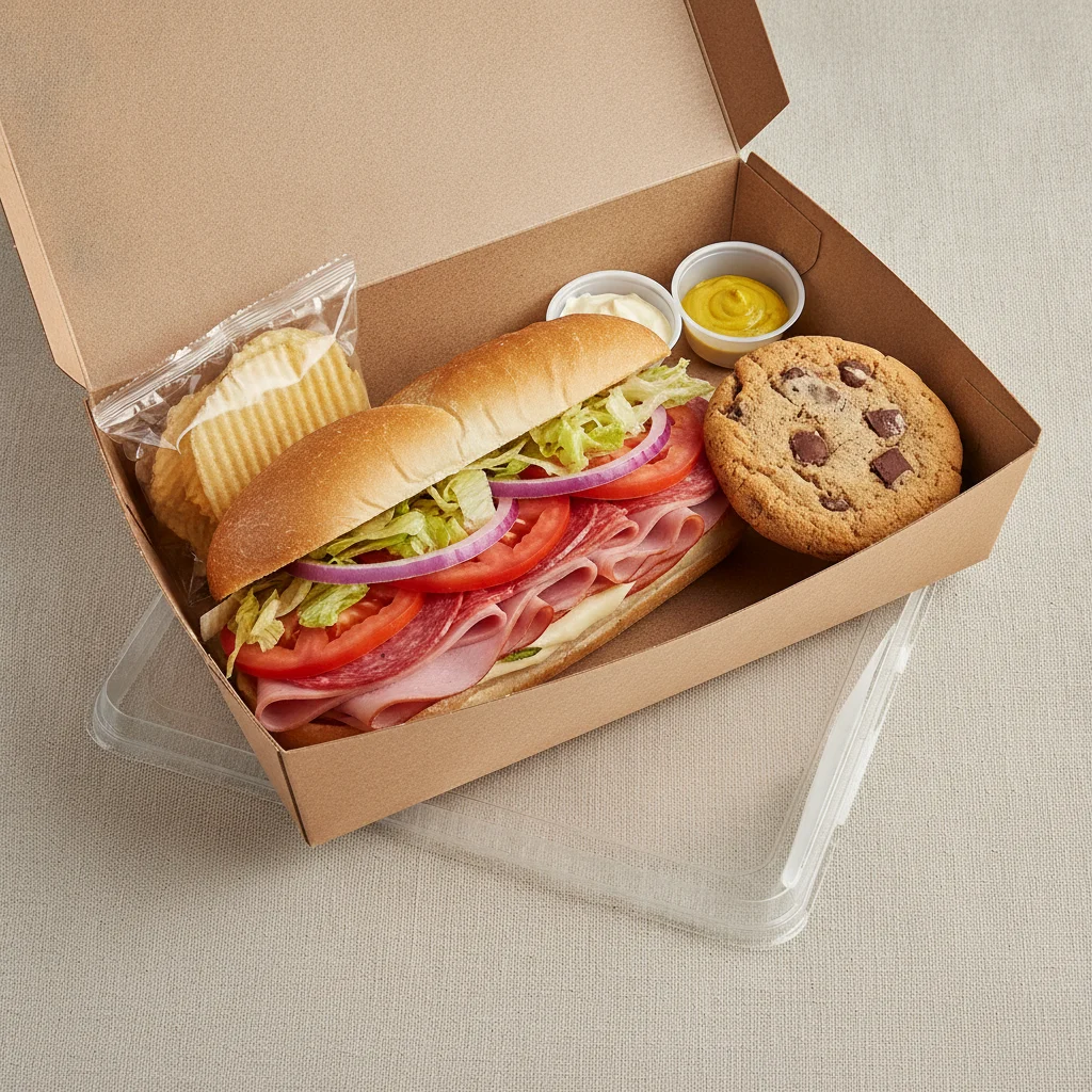 Deluxe Lieutenant Box Lunch - 8-in Italian, White Bread, Chips and Assorted Cookie
