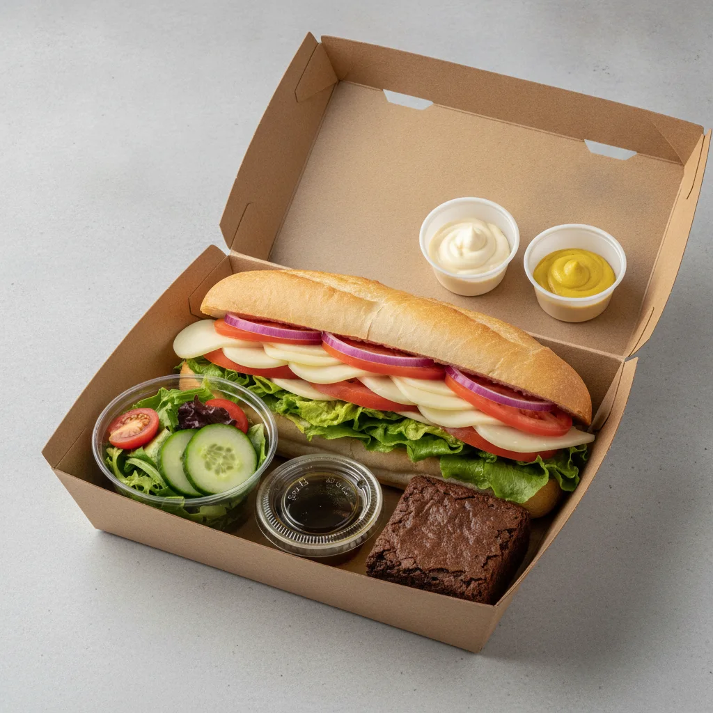 Deluxe Lieutenant Box Lunch - 8-in Italian, White Bread, Side Salad and Brownie