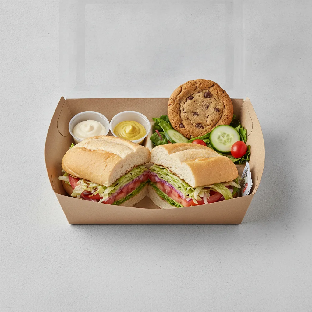 Deluxe Lieutenant Box Lunch - 8-in Italian, White Bread, Side Salad and Assorted Cookie