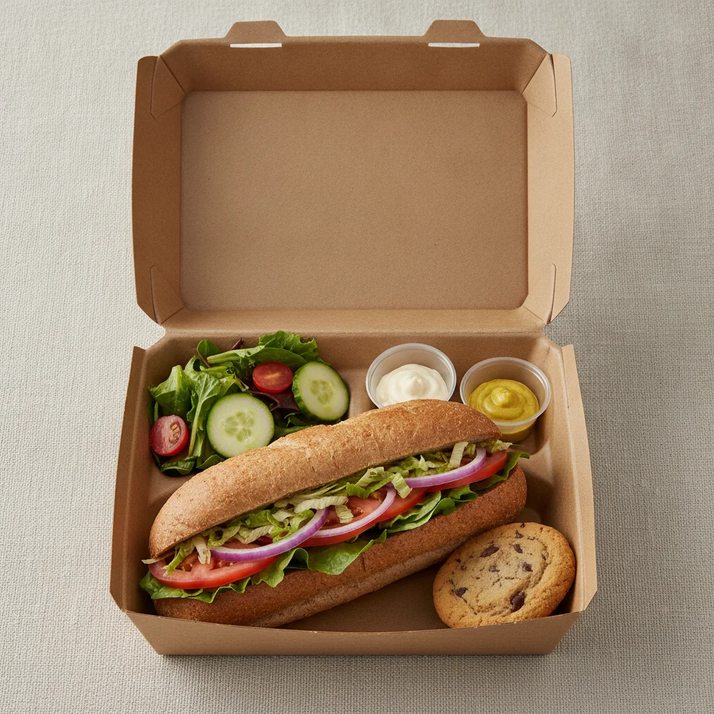 Deluxe Lieutenant Box Lunch - 8-in Italian, Wheat Bread, Side Salad and Assorted Cookie