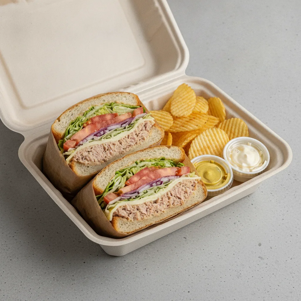 Deluxe Lieutenant Box Lunch - 8-in Tuna, Gluten Free Bread and Chips