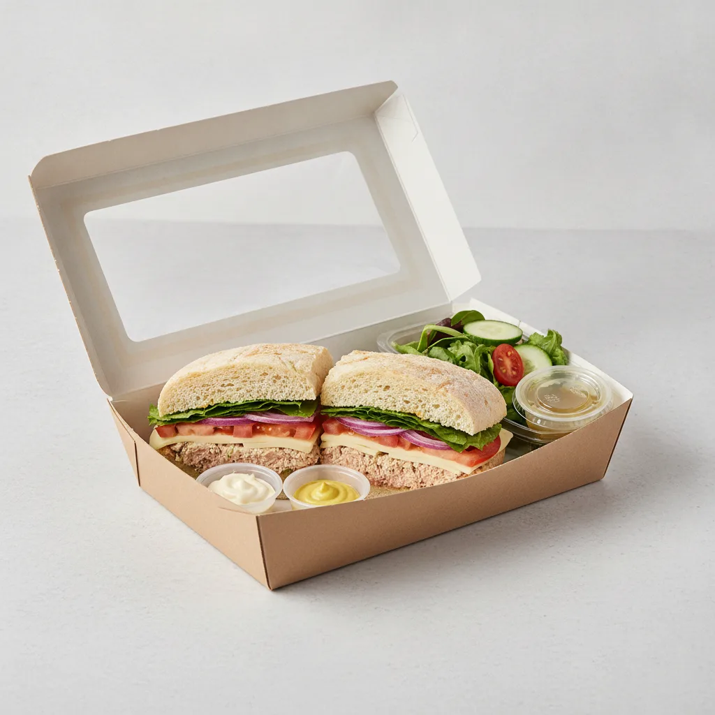 Deluxe Lieutenant Box Lunch - 8-in Tuna, Gluten Free Bread and Side Salad