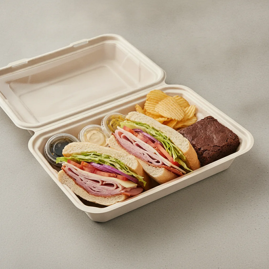 Deluxe Lieutenant Box Lunch - 8-in Turkey, Ham, White Bread, Chips and Brownie