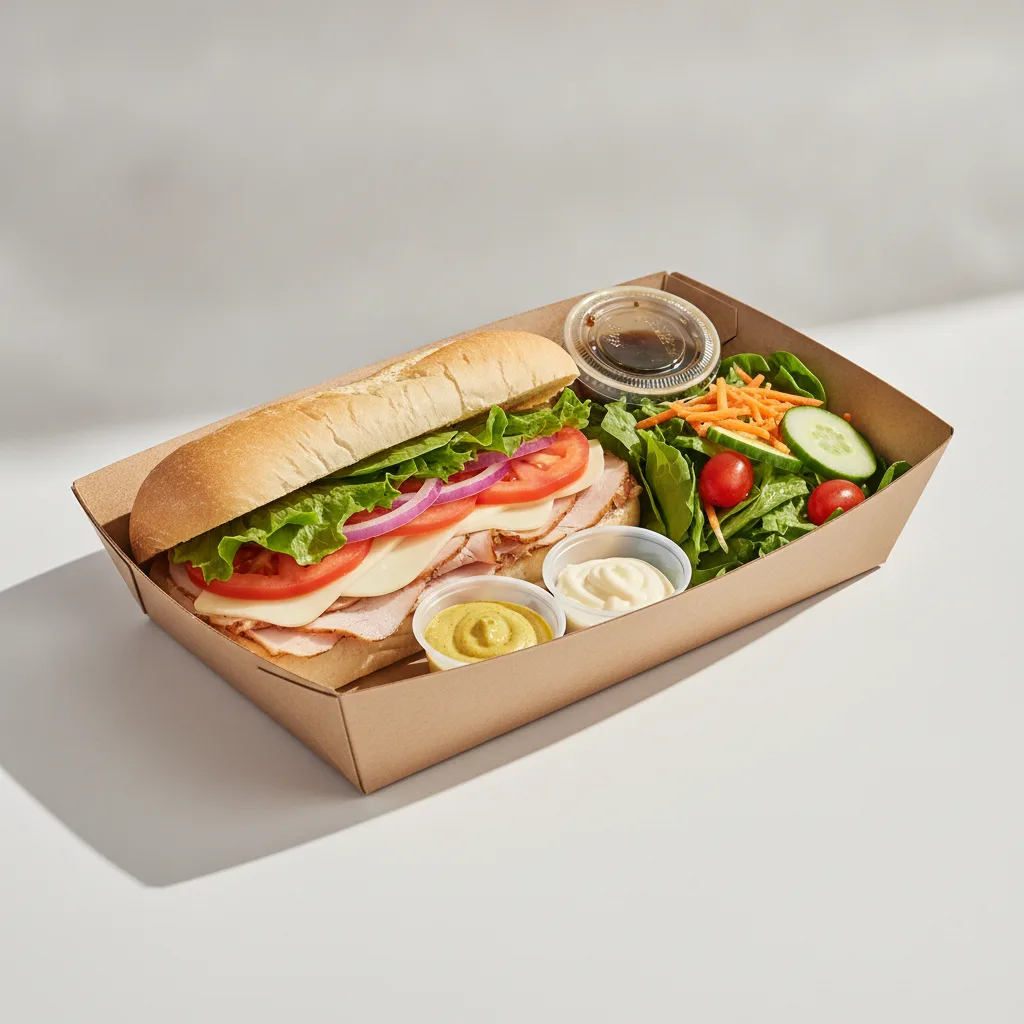 Standard Rookie Box Lunch - Smoked Turkey with White Bread and Side Salad