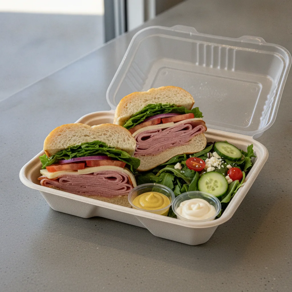 Standard Rookie Box Lunch - Honey Ham with White Bread and Side Salad