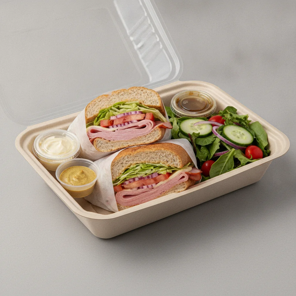 Standard Rookie Box Lunch - Honey Ham with Wheat Bread and Side Salad