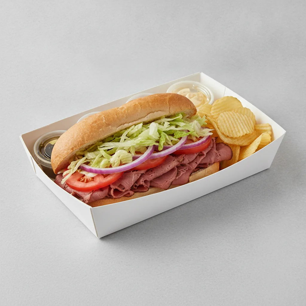 Standard Rookie Box Lunch - Pastrami with White Bread and Chips
