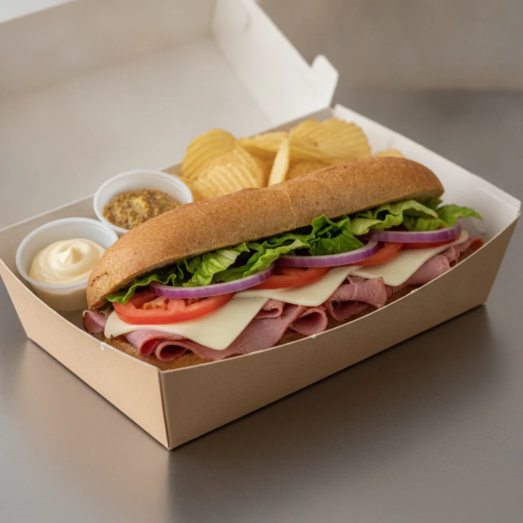 Standard Rookie Box Lunch - Pastrami, Gluten Free Bread and Chips