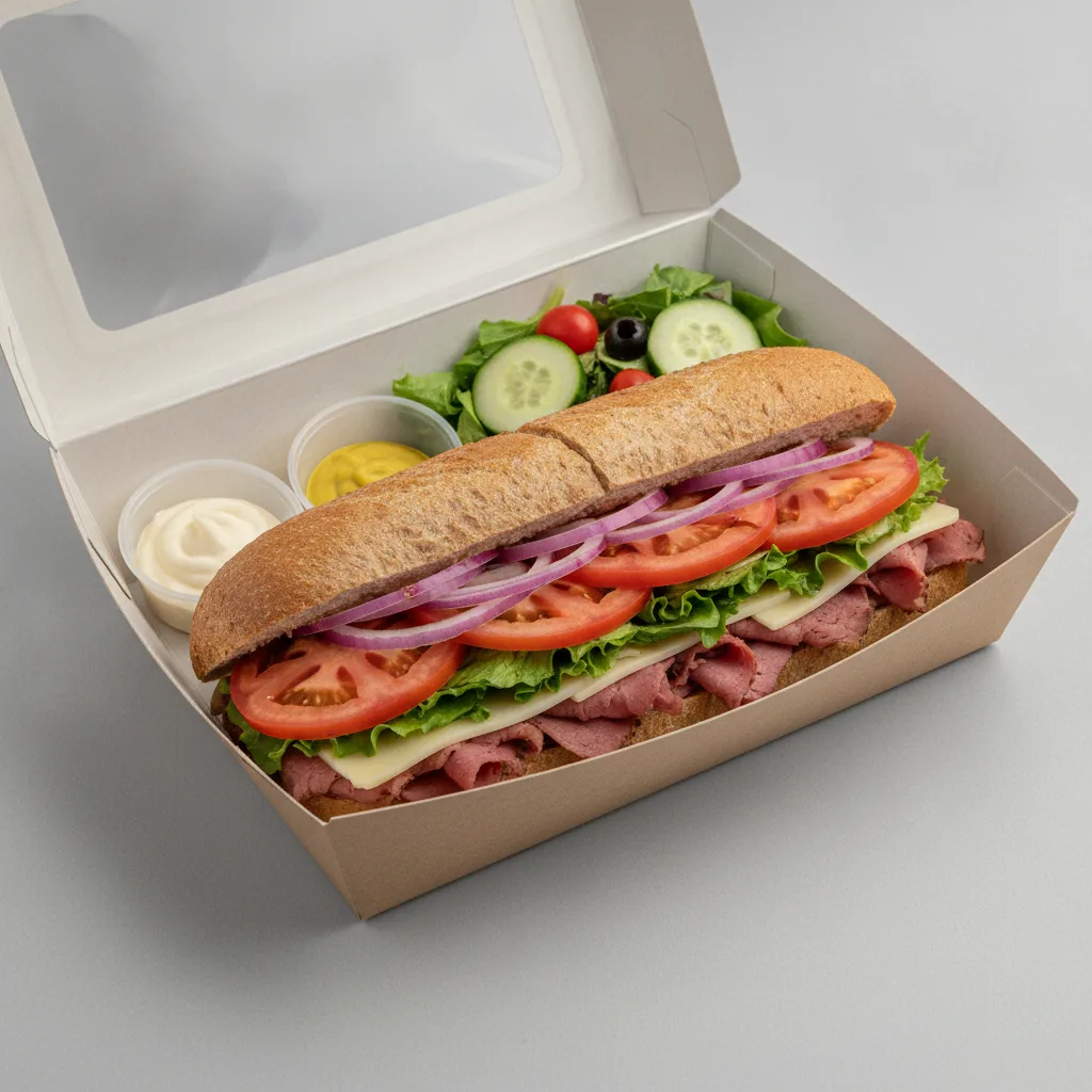 Standard Rookie Box Lunch - Corned Beef with Wheat Bread and Side Salad