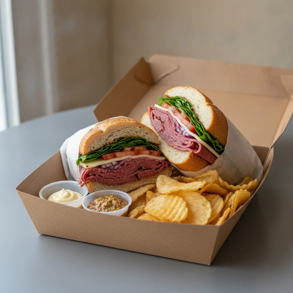Standard Rookie Box Lunch - Corned Beef, Gluten Free Bread and Chips