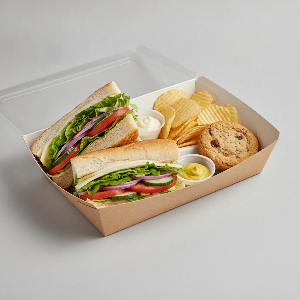 Veggie Lieutenant Box Lunch - White Bread, Chips and Assorted Cookie