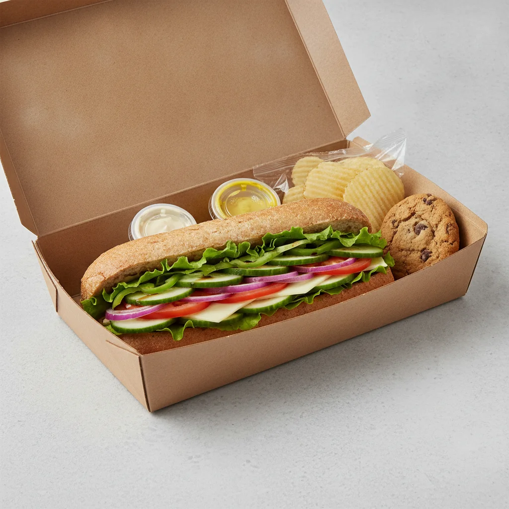 Veggie Lieutenant Box Lunch - Wheat Bread, Chips and Assorted Cookie
