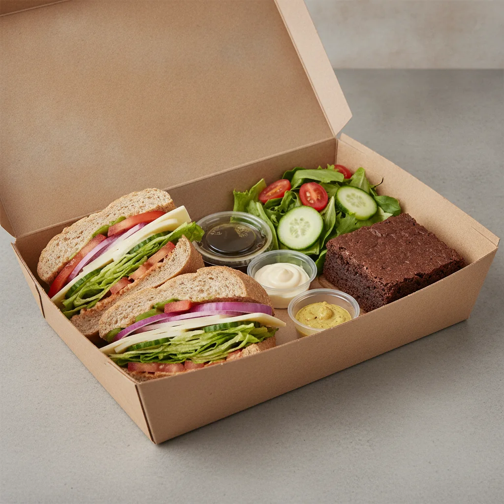 Veggie Lieutenant Box Lunch - Wheat Bread, Side Salad and Brownie