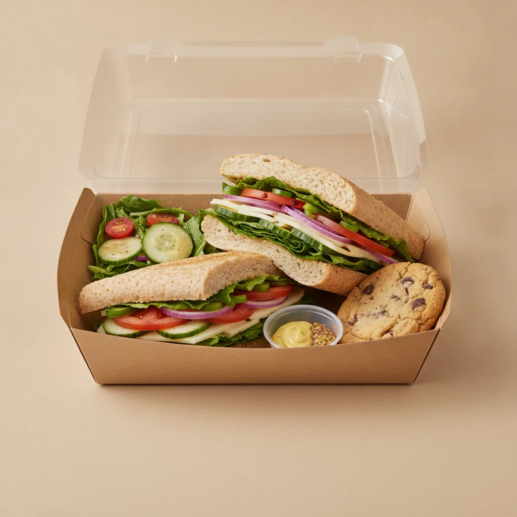Veggie Lieutenant Box Lunch - Wheat Bread, Side Salad and Assorted Cookie