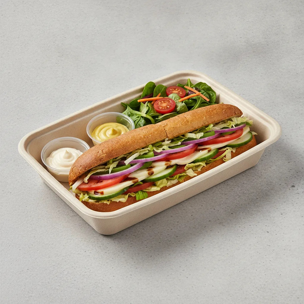 Veggie Lieutenant Box Lunch - Gluten-Free Bread and Side Salad