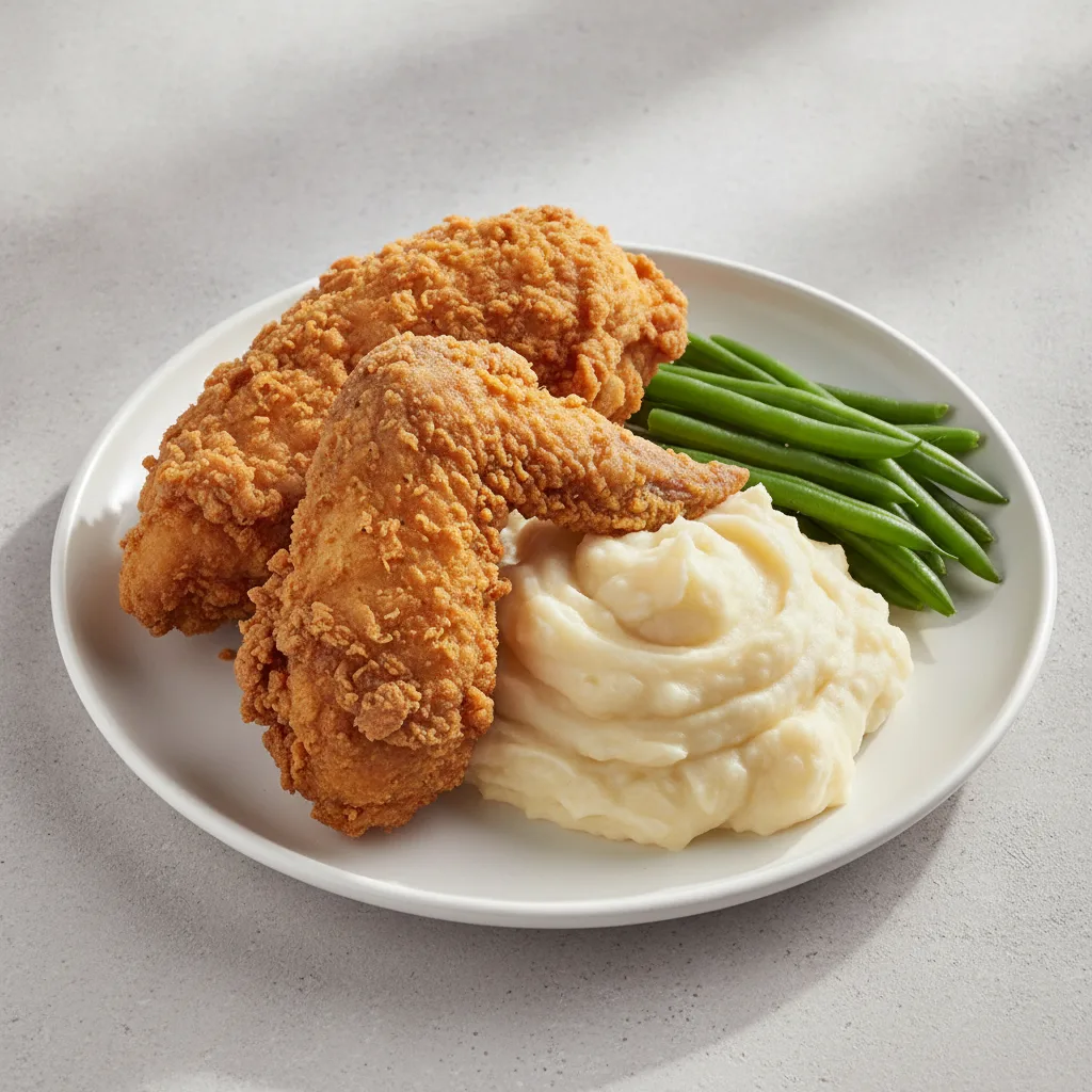 Fried Chicken - Breast and Wing with Mashed Potato Fried Chicken - Breast and Wing with Mashed Potato