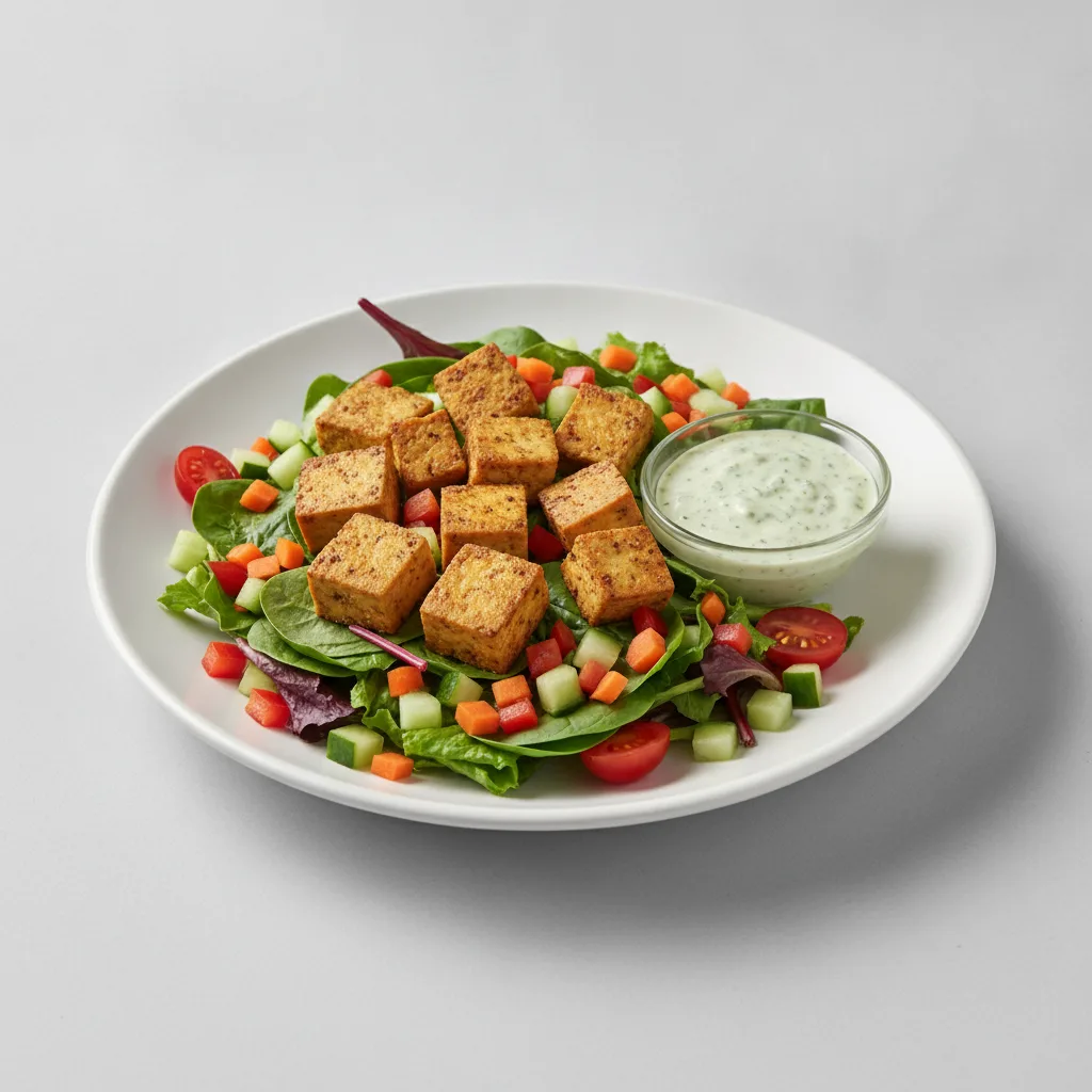 Tofu Garden Salad - Sea Goddess Dressing Tofu Garden Salad - Sea Goddess Dressing