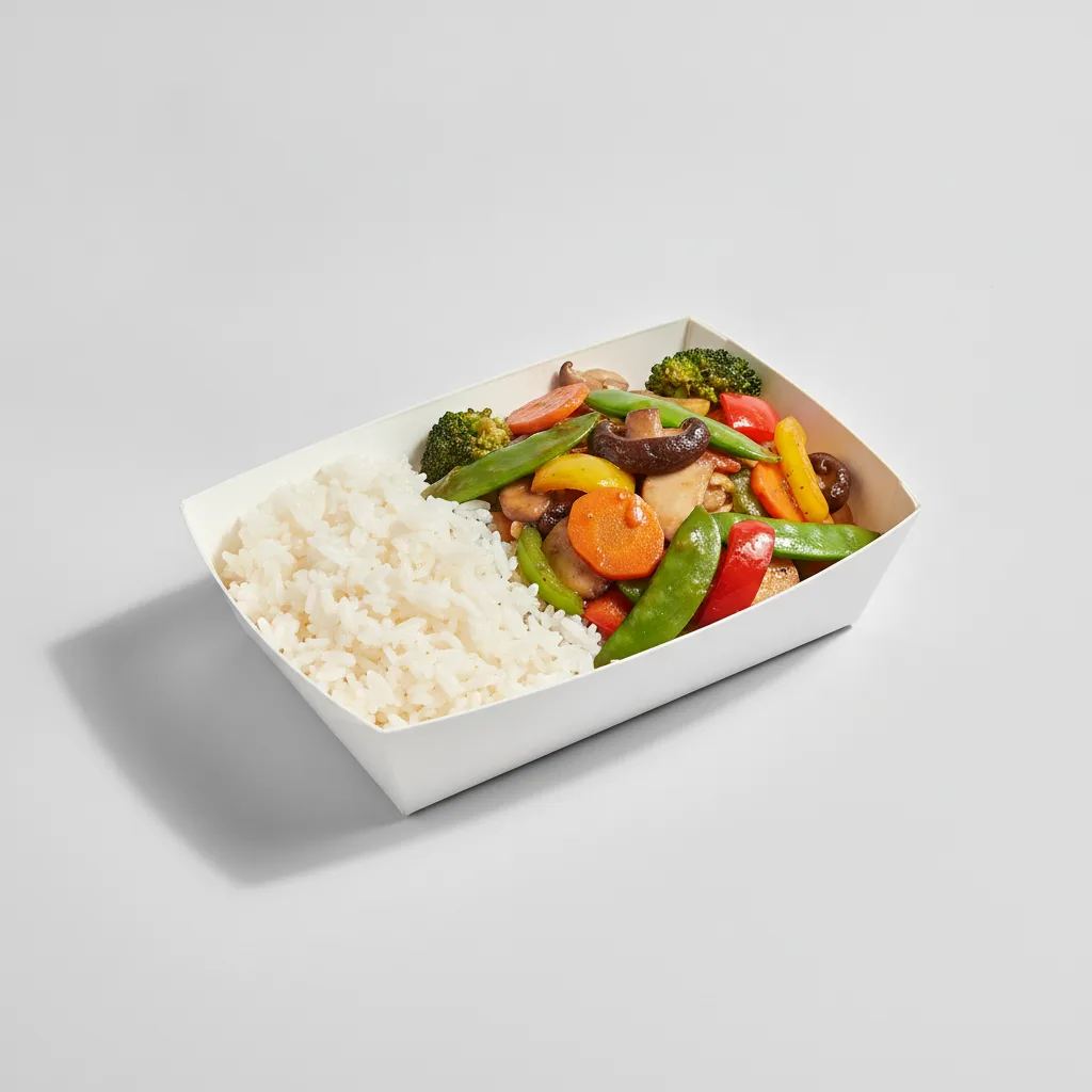 Mixed Vegetables Stir-Fry with Rice Boxed Lunch Mixed Vegetables Stir-Fry with Rice Boxed Lunch