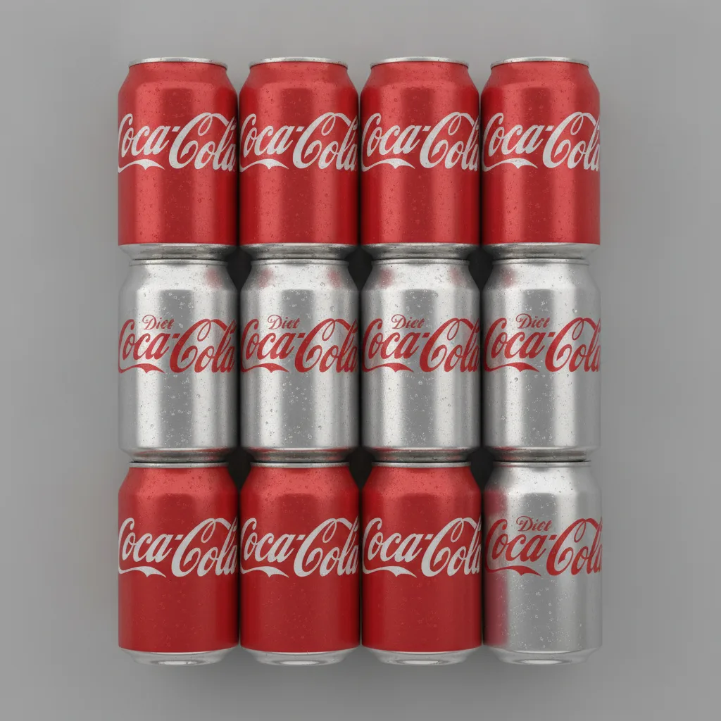 Coke Cans - Half Diet & Half Regular Sodas Coke Cans - Half Diet & Half Regular Sodas