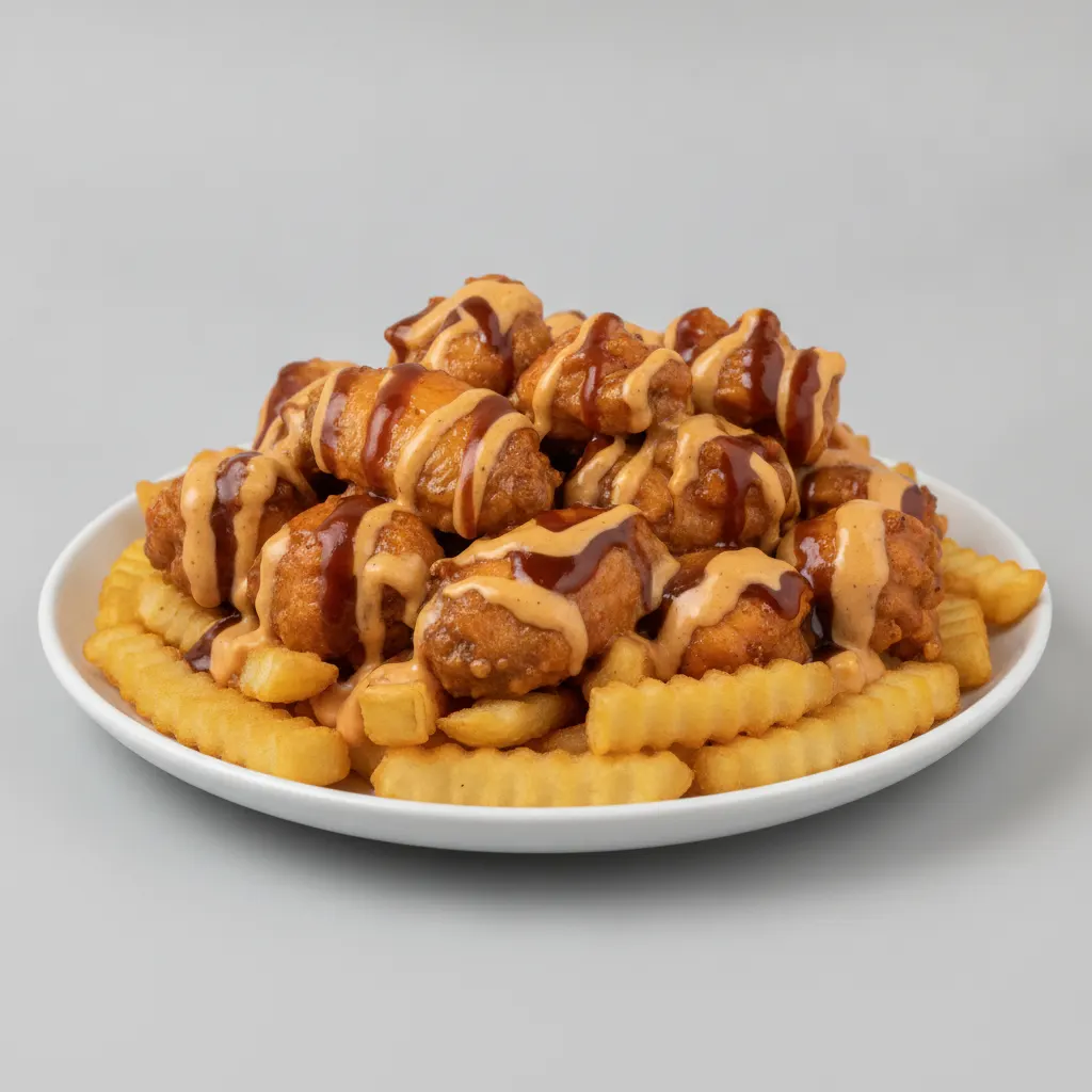 Chicken Cajun Ranch Fries - BBQ Lemon Pepper Sauce