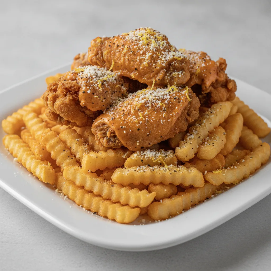 Chicken Cajun Ranch Fries - Garlic Parmesan Lemon Pepper