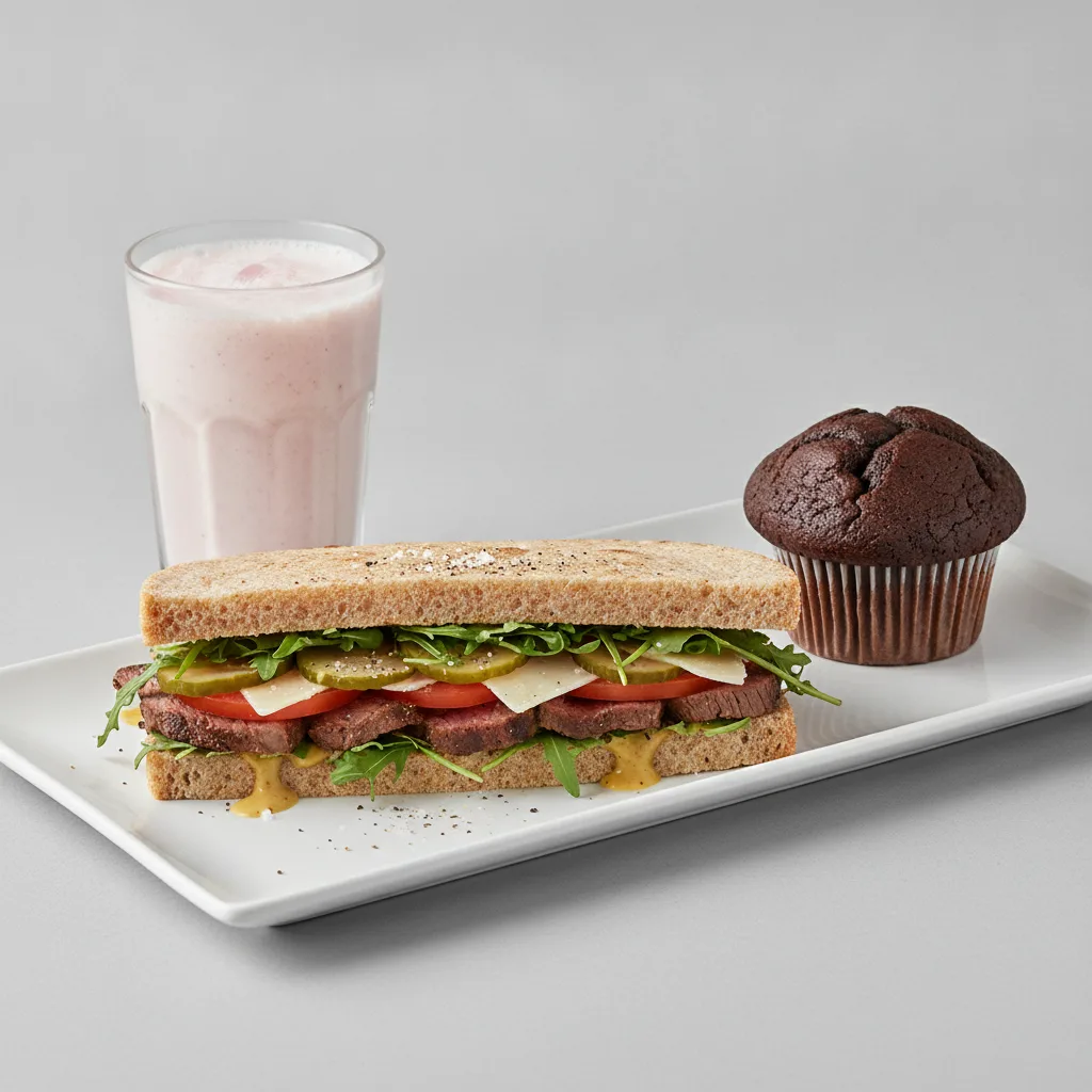 The Ultimate JOE Trio — The Steak, Power Shake, Chocolate Muffin The Ultimate JOE Trio — The Steak, Power Shake, Chocolate Muffin