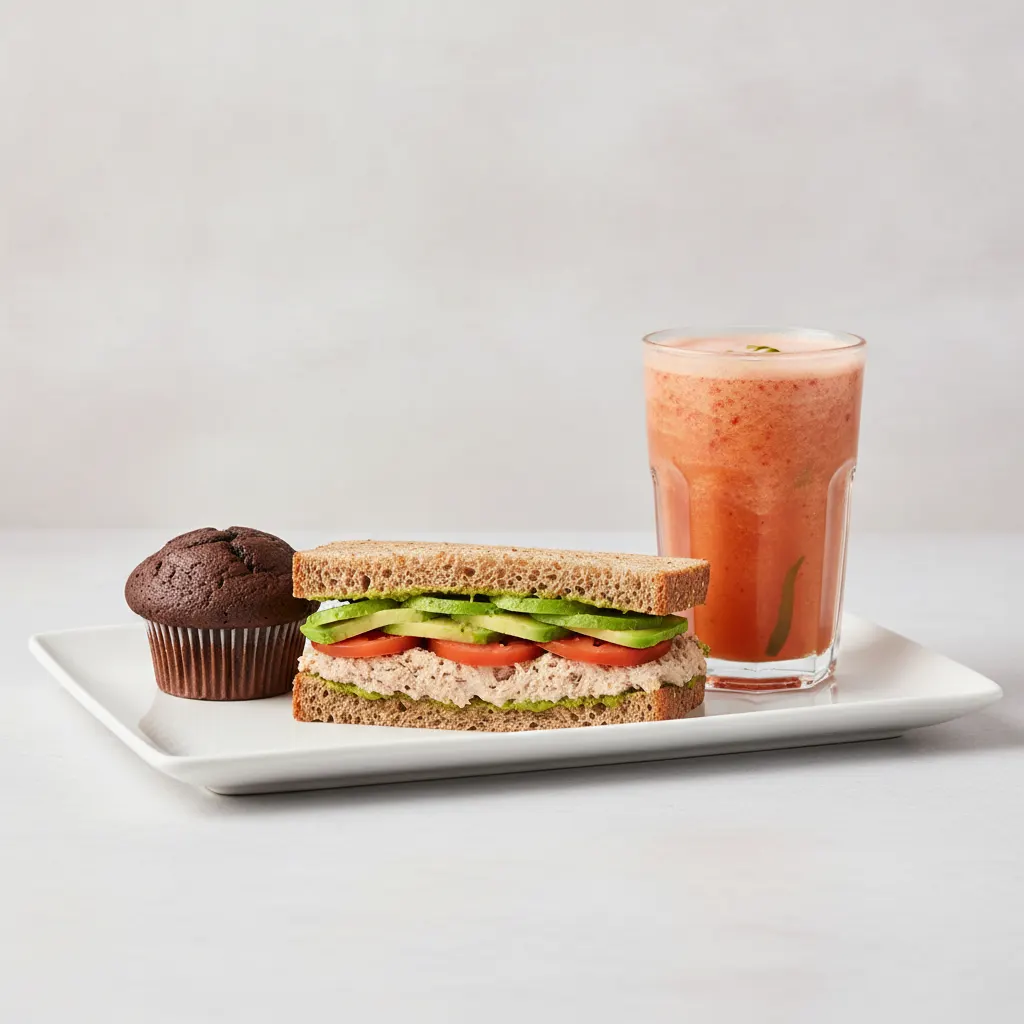 The Ultimate JOE Trio — Tunacado Sandwich, Pick Me Up, Chocolate Muffin The Ultimate JOE Trio — Tunacado Sandwich, Pick Me Up, Chocolate Muffin
