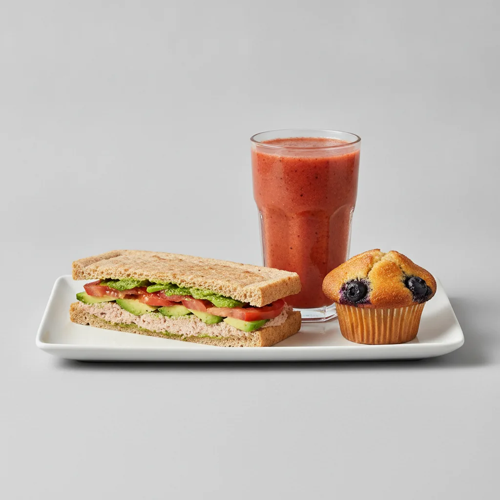 The Ultimate JOE Trio — Tunacado Sandwich, Iron Man, Blueberry Muffin The Ultimate JOE Trio — Tunacado Sandwich, Iron Man, Blueberry Muffin
