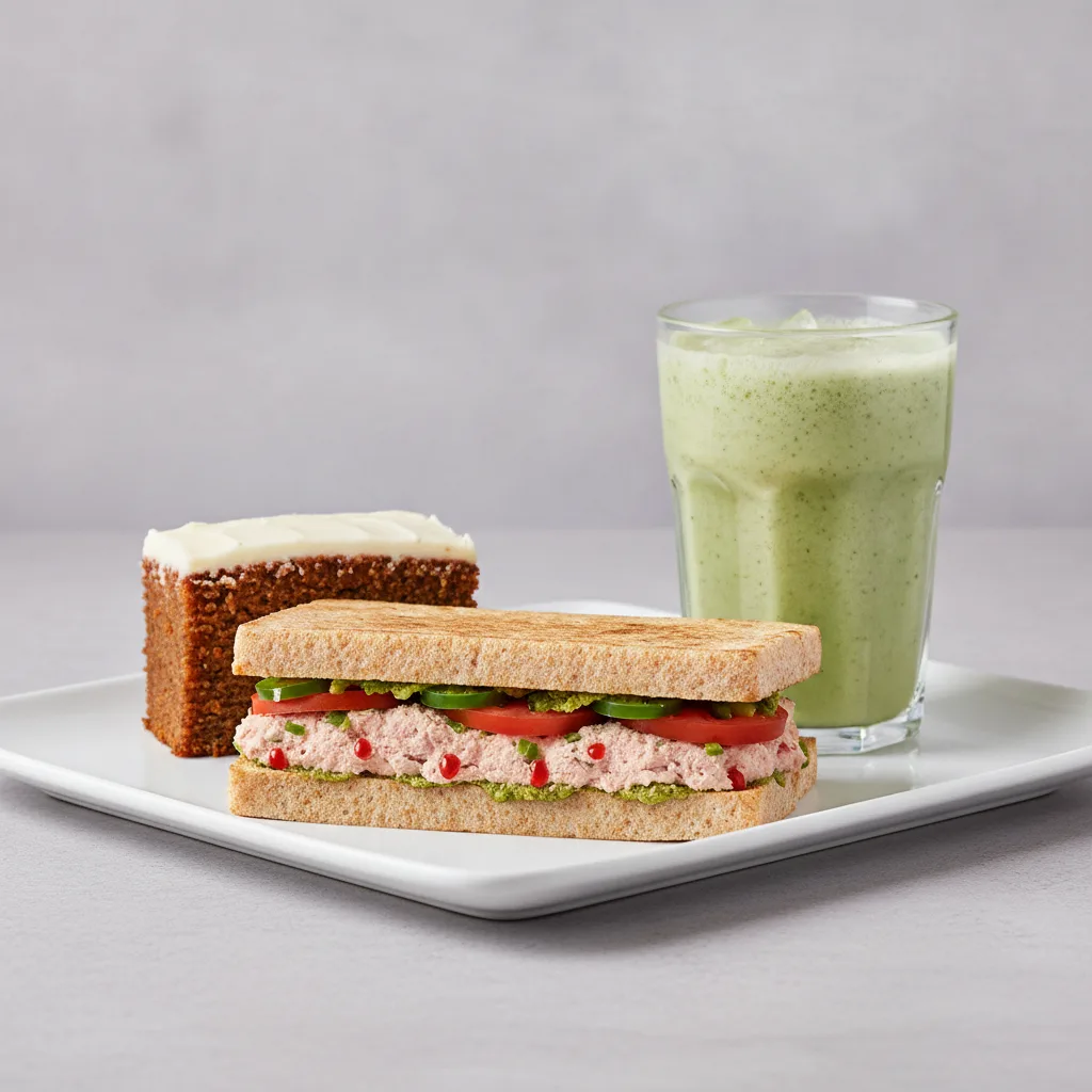 The Ultimate JOE Trio — Spicy Tuna Sandwich, Green Sport, Carrot Cake The Ultimate JOE Trio — Spicy Tuna Sandwich, Green Sport, Carrot Cake