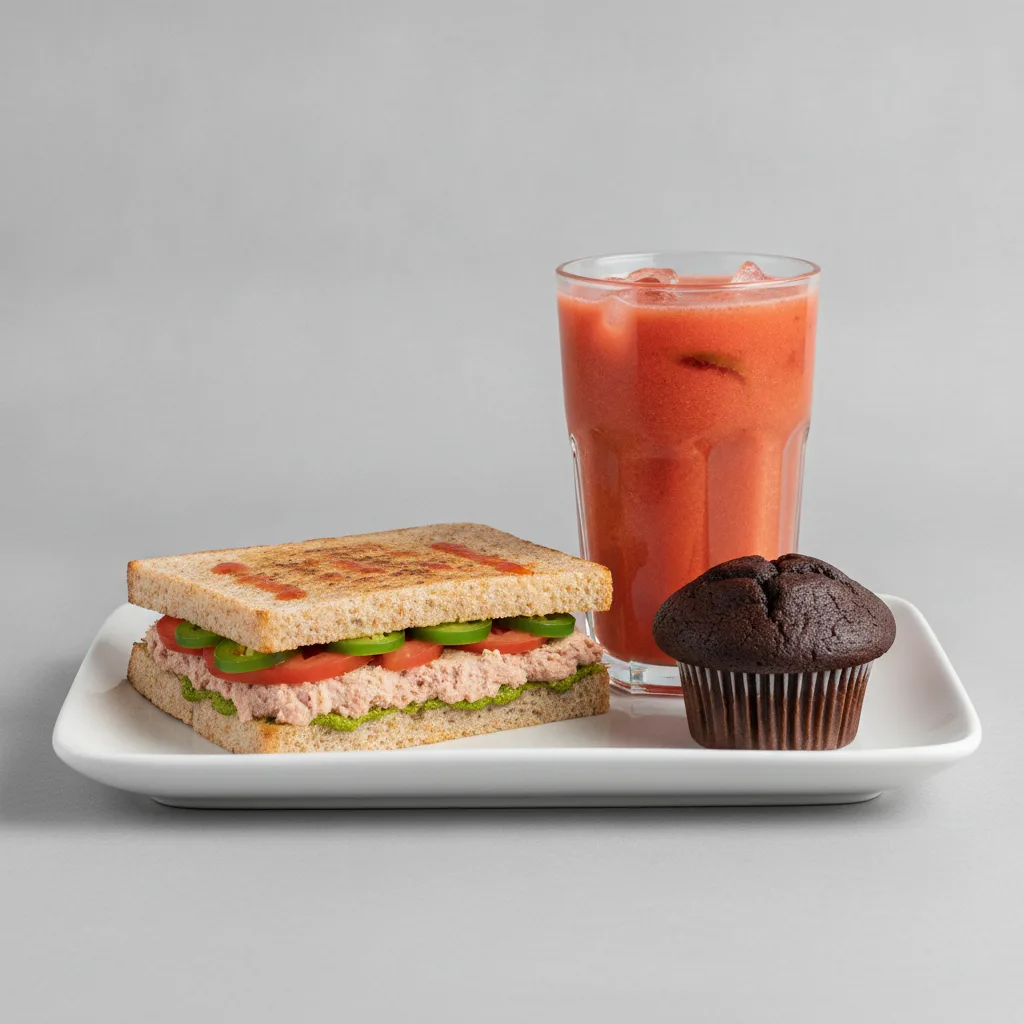 The Ultimate JOE Trio — Spicy Tuna Sandwich, Stress Down, Chocolate Muffin The Ultimate JOE Trio — Spicy Tuna Sandwich, Stress Down, Chocolate Muffin
