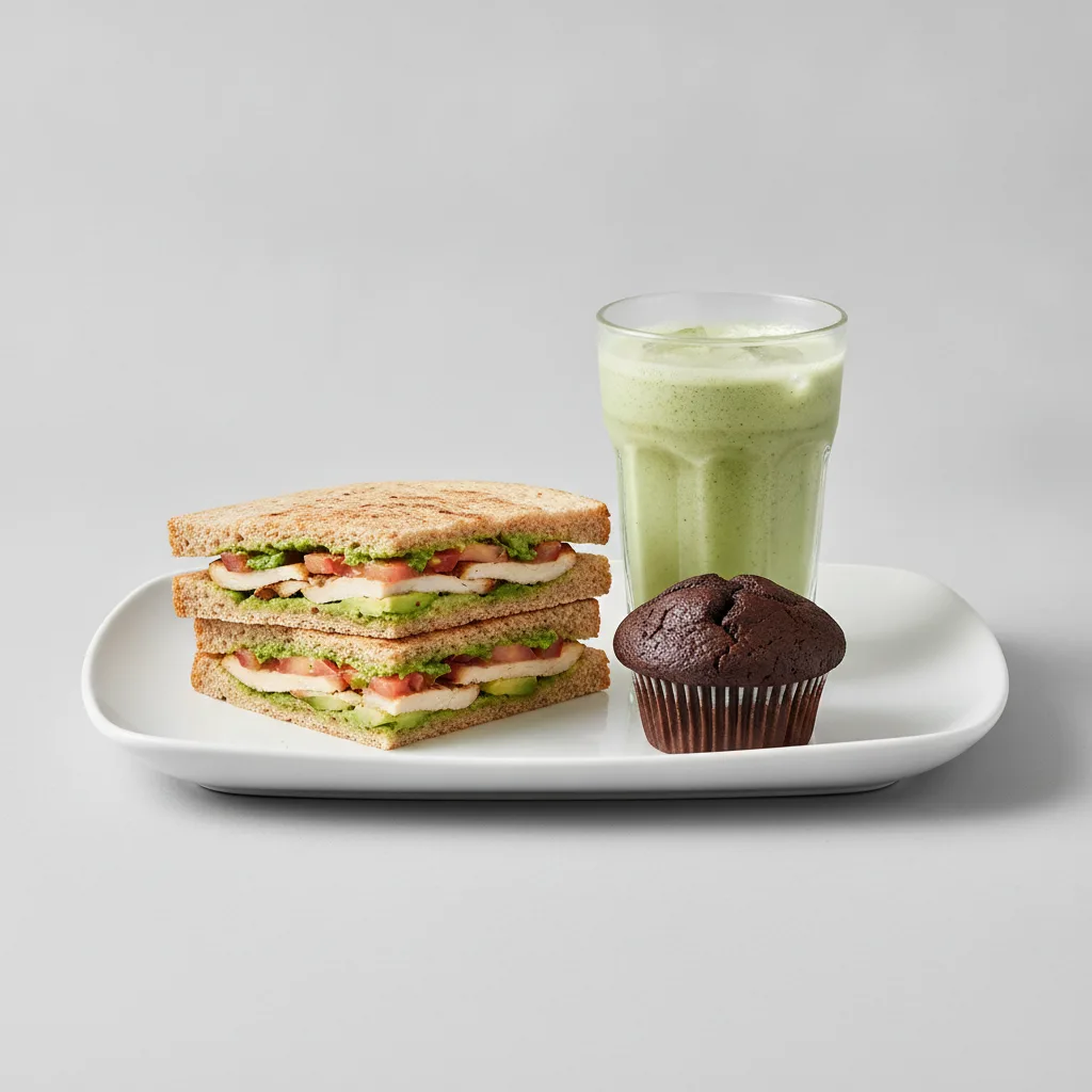 The Ultimate JOE Trio — JOE's Club Sandwich, Green Tonic, Chocolate Muffin The Ultimate JOE Trio — JOE's Club Sandwich, Green Tonic, Chocolate Muffin