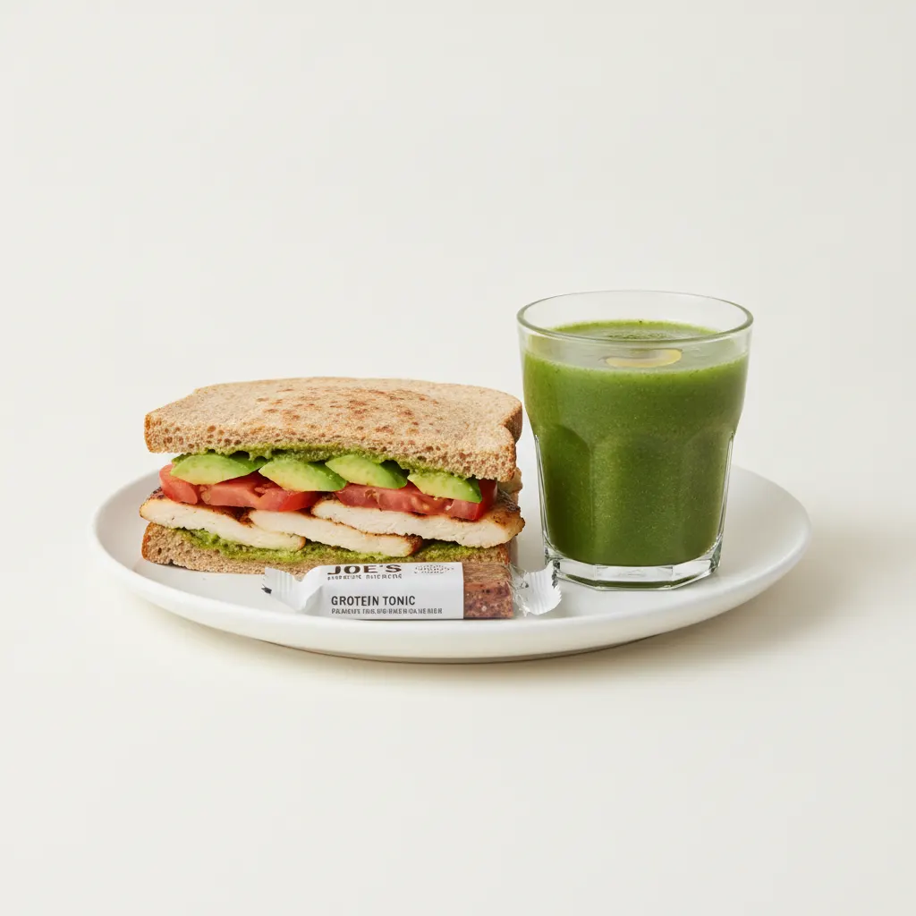 The Ultimate JOE Trio — JOE's Club Sandwich, Green Tonic, JOE's Protein Bar The Ultimate JOE Trio — JOE's Club Sandwich, Green Tonic, JOE's Protein Bar