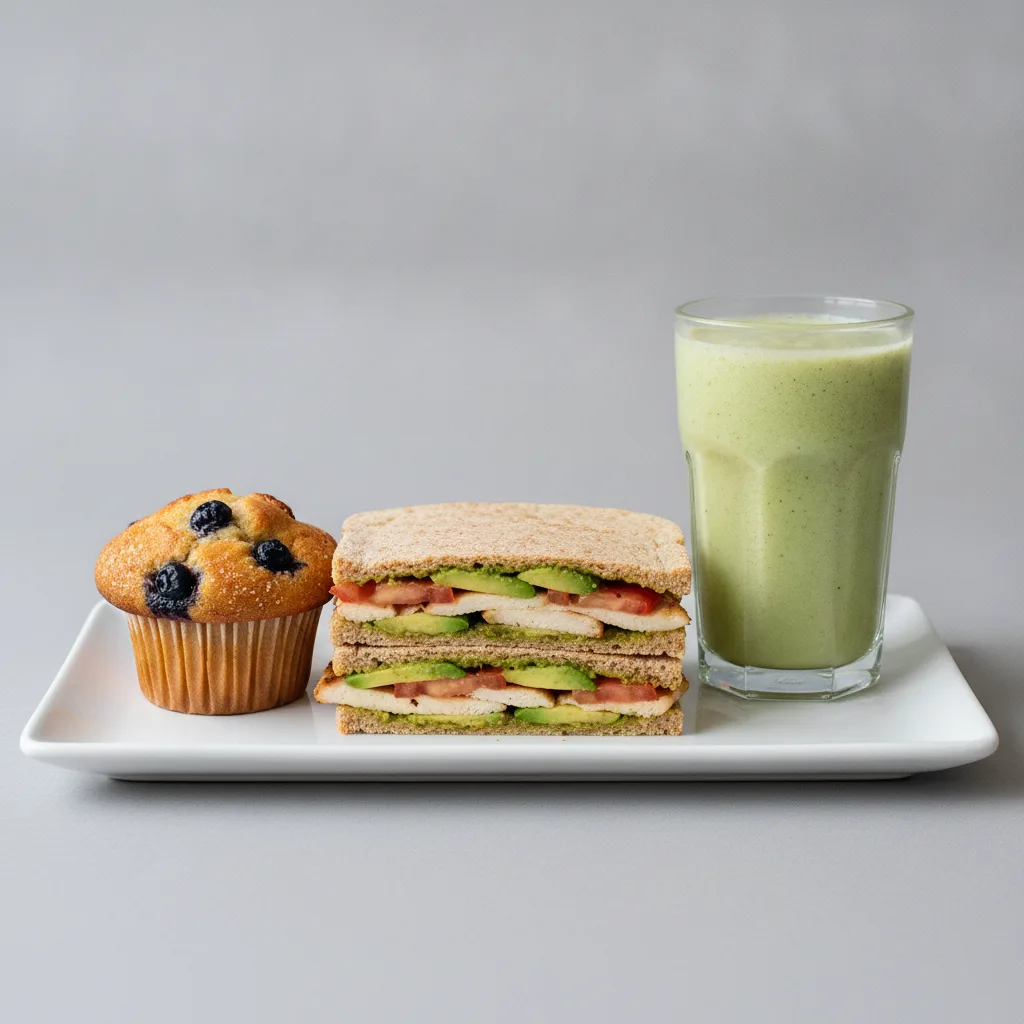 The Ultimate JOE Trio — JOE's Club Sandwich, Green Sport, Blueberry Muffin The Ultimate JOE Trio — JOE's Club Sandwich, Green Sport, Blueberry Muffin