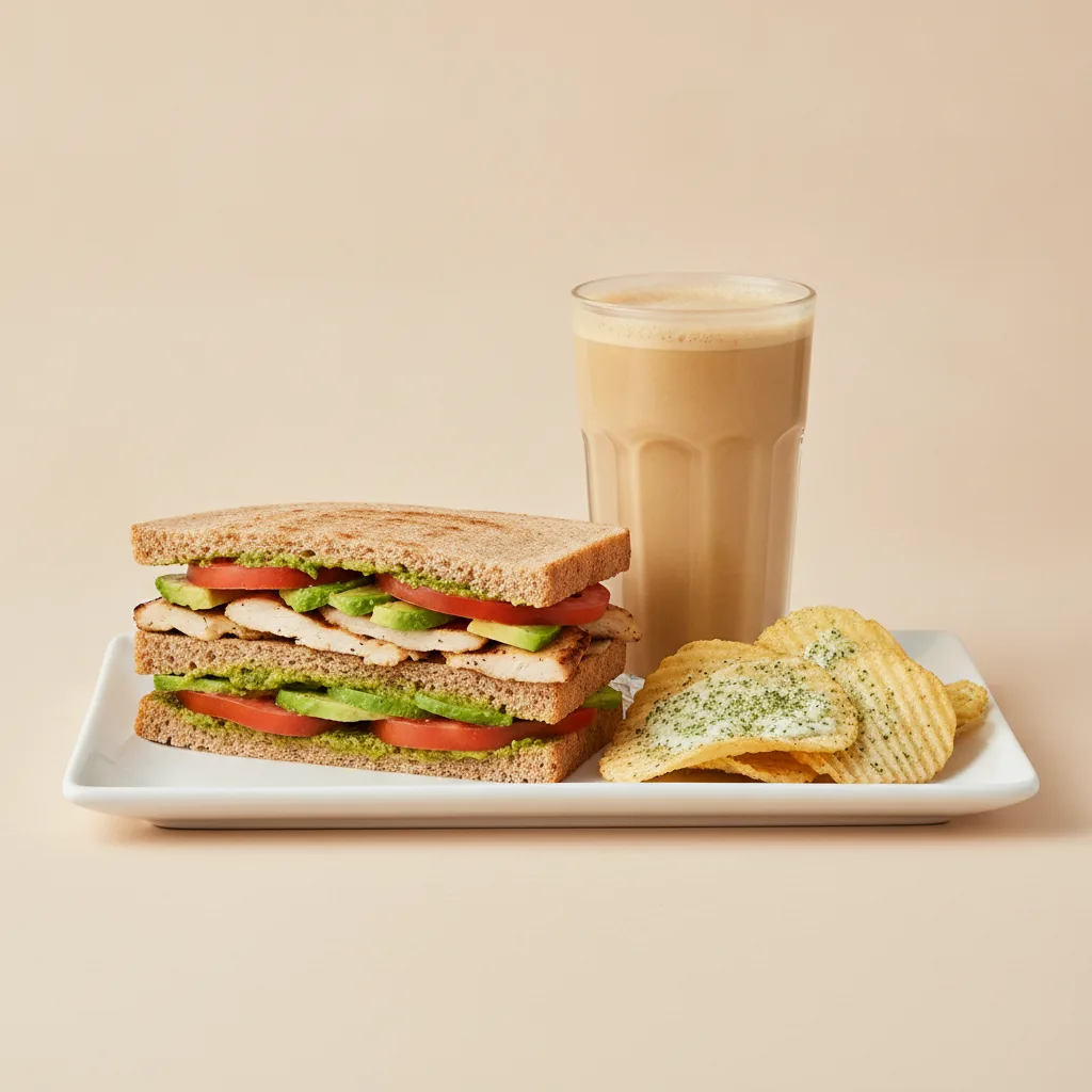 The Ultimate JOE Trio — JOE's Club Sandwich, Coffee Shake, JOE's Protein Chips The Ultimate JOE Trio — JOE's Club Sandwich, Coffee Shake, JOE's Protein Chips