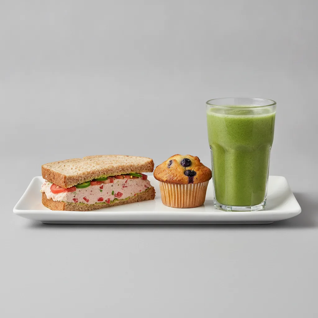 The Ultimate JOE Trio — Spicy Tuna Sandwich, Prince of Green, Blueberry Muffin The Ultimate JOE Trio — Spicy Tuna Sandwich, Prince of Green, Blueberry Muffin