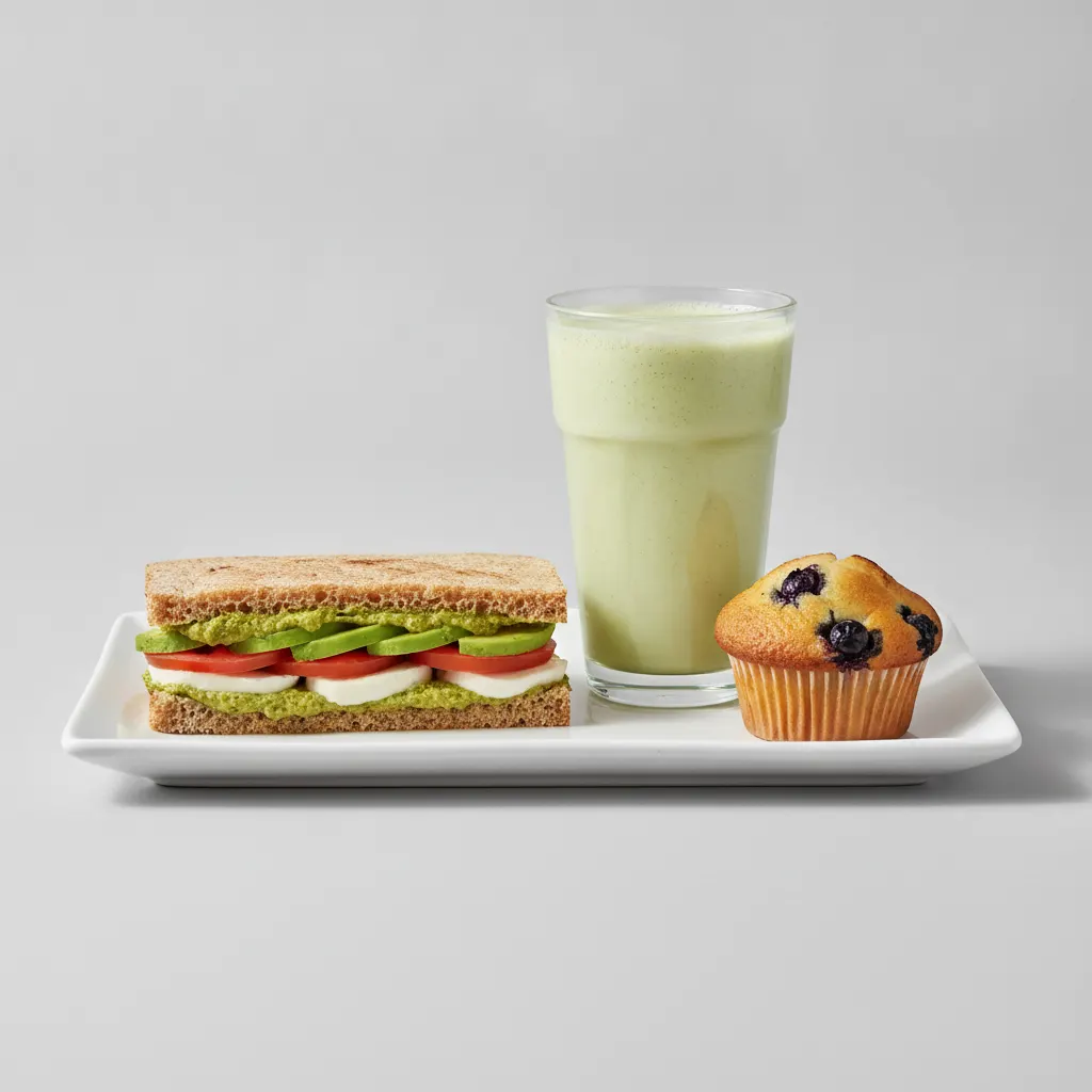 The Ultimate JOE Trio — Avocado Sandwich, Avo Shake, Blueberry Muffin The Ultimate JOE Trio — Avocado Sandwich, Avo Shake, Blueberry Muffin