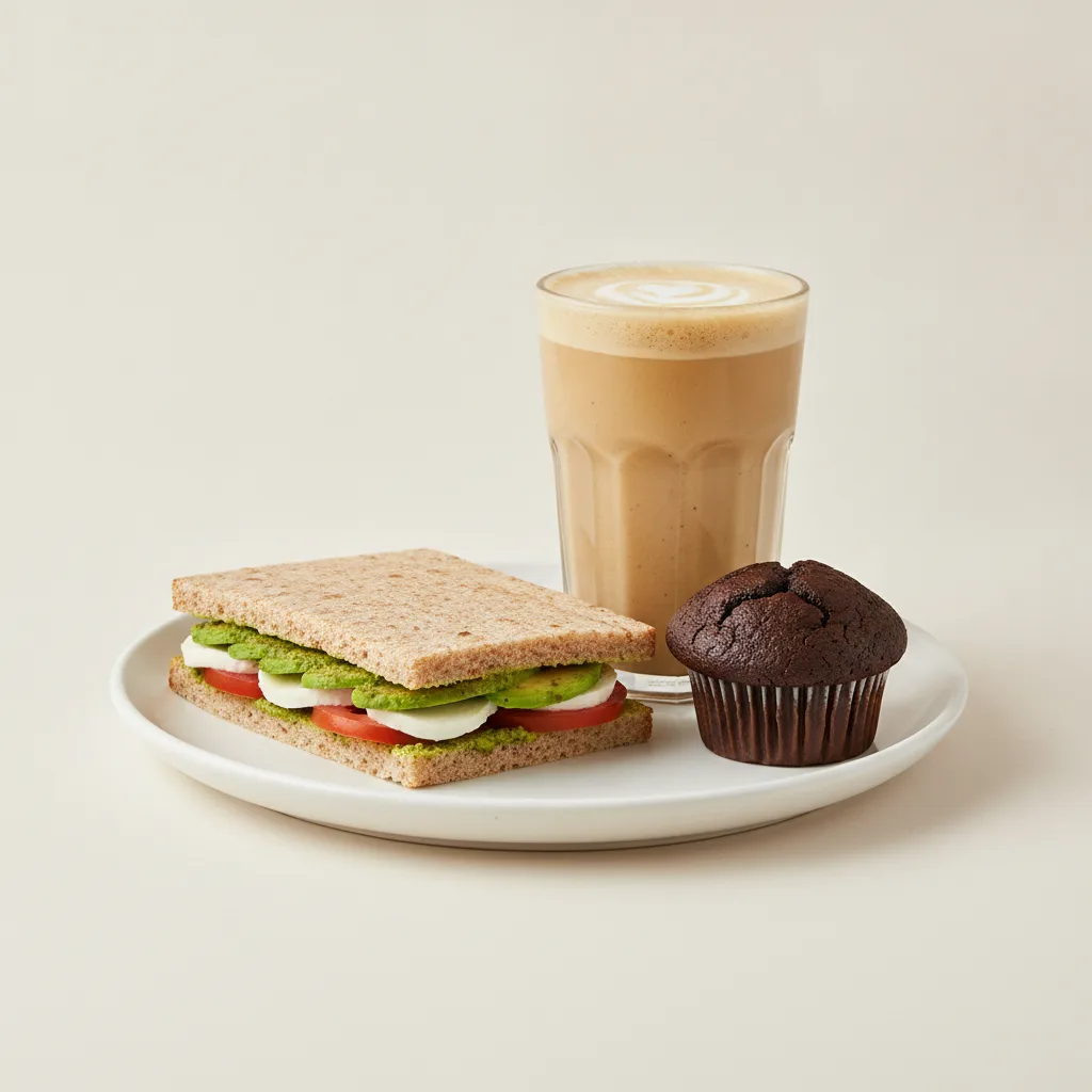 The Ultimate JOE Trio — Avocado Sandwich, Coffee Shake, Chocolate Muffin The Ultimate JOE Trio — Avocado Sandwich, Coffee Shake, Chocolate Muffin