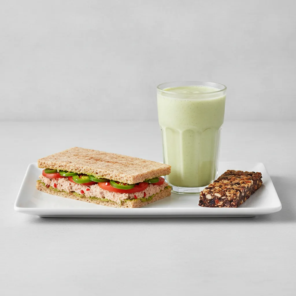 The Ultimate JOE Trio — Spicy Tuna Sandwich, Avo Shake, JOE's Protein Bar The Ultimate JOE Trio — Spicy Tuna Sandwich, Avo Shake, JOE's Protein Bar