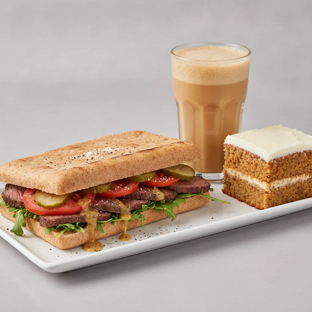 The Ultimate JOE Trio — The Steak, Coffee Shake, Carrot Cake