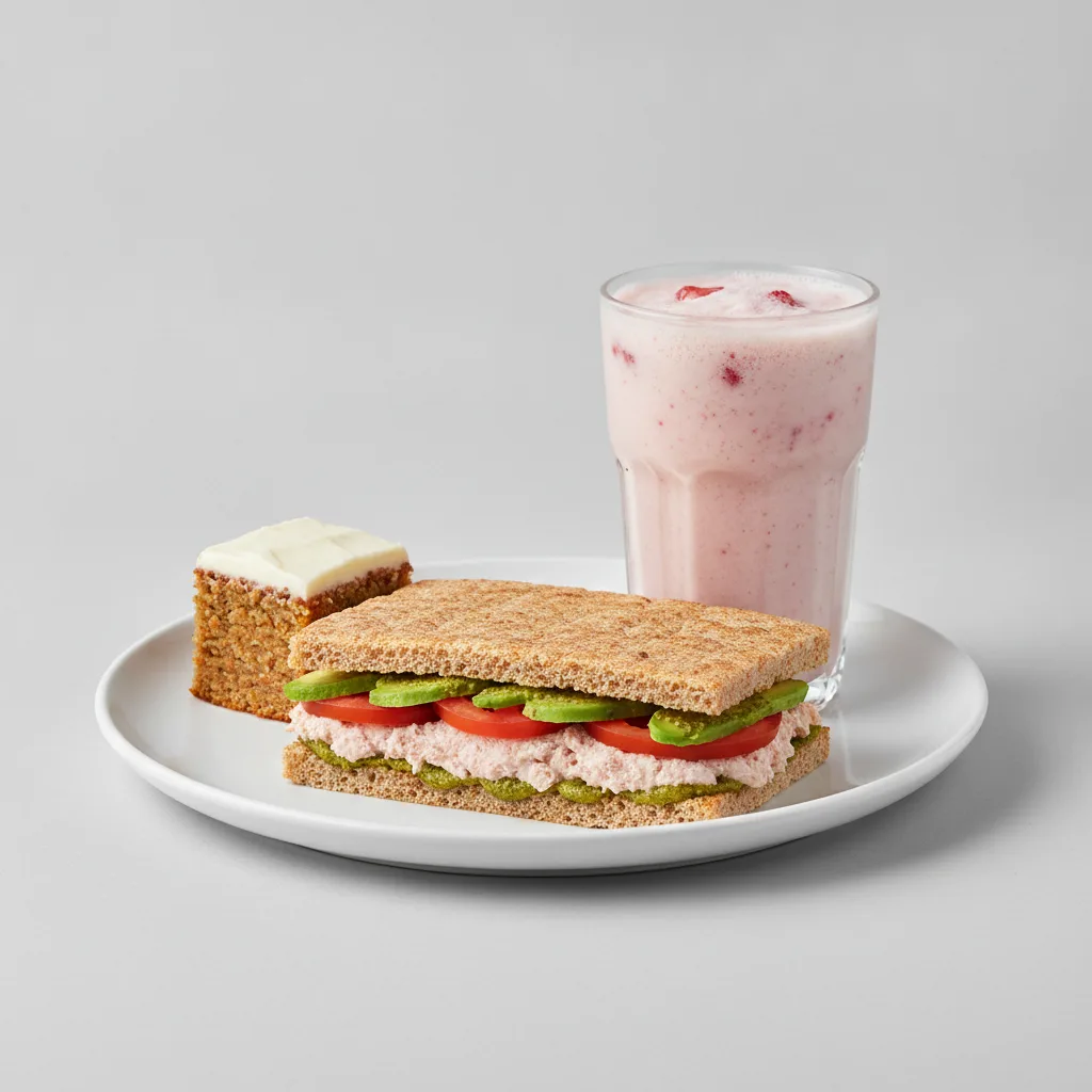 The Ultimate JOE Trio — Tunacado Sandwich, Power Shake, Carrot Cake