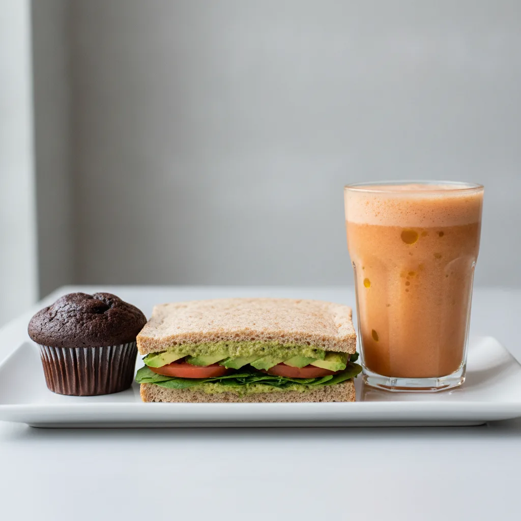 The Ultimate JOE Trio — DF Avocado Sandwich, Pick Me Up, Chocolate Muffin The Ultimate JOE Trio — DF Avocado Sandwich, Pick Me Up, Chocolate Muffin