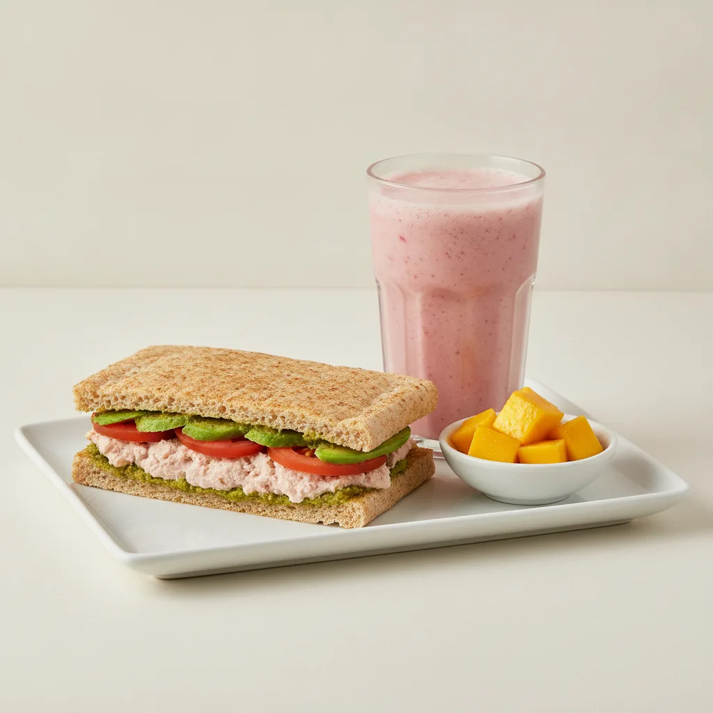 The Ultimate JOE Trio — Tunacado Sandwich, Power Shake, Tangy Mango Bites