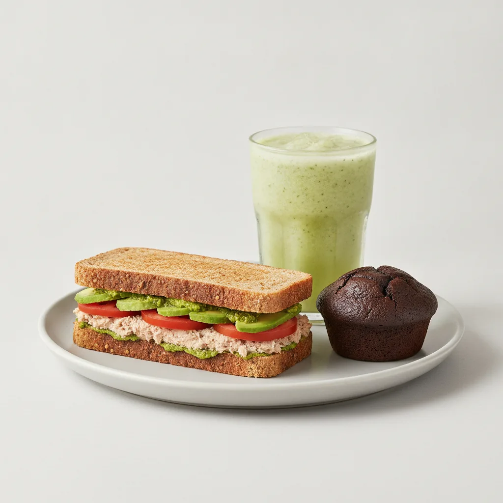 The Ultimate JOE Trio — Tunacado Sandwich, Prince of Green, Chocolate Muffin