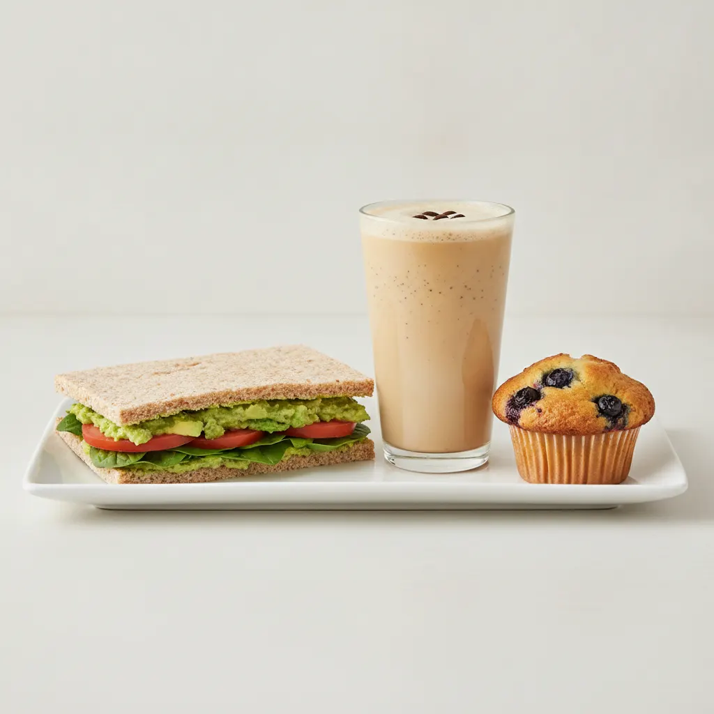 The Ultimate JOE Trio — DF Avocado Sandwich, Coffee Shake, Blueberry Muffin The Ultimate JOE Trio — DF Avocado Sandwich, Coffee Shake, Blueberry Muffin