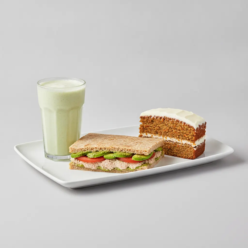 The Ultimate JOE Trio — Tunacado Sandwich, Avo Shake, Carrot Cake