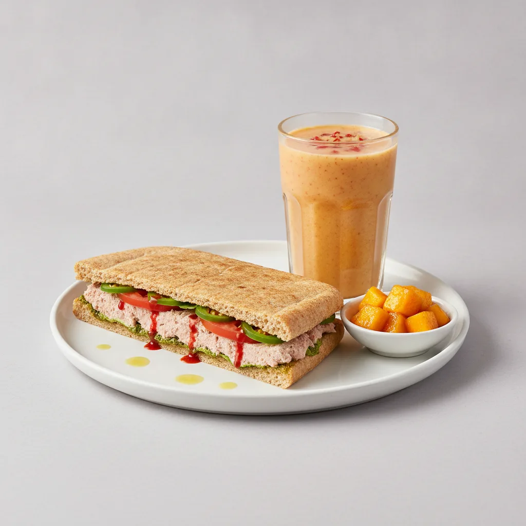 The Ultimate JOE Trio — Spicy Tuna Sandwich, Pick Me Up, Tangy Mango Bites