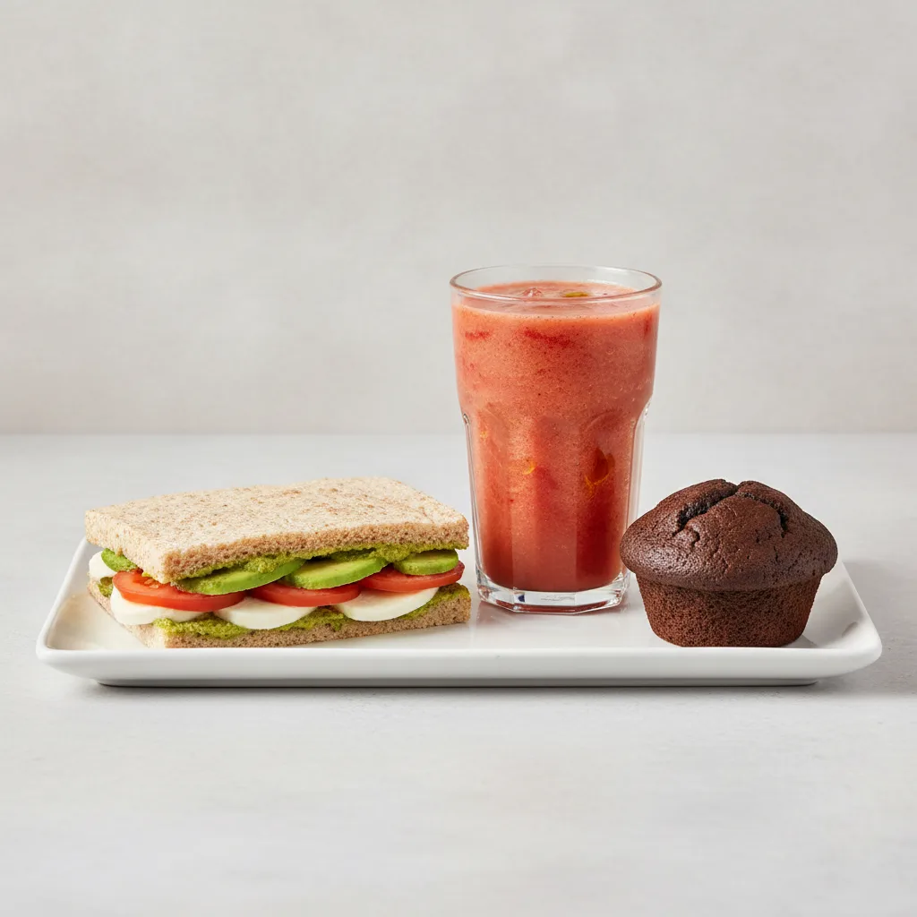 The Ultimate JOE Trio — Avocado Sandwich, Stress Down, Chocolate Muffin The Ultimate JOE Trio — Avocado Sandwich, Stress Down, Chocolate Muffin